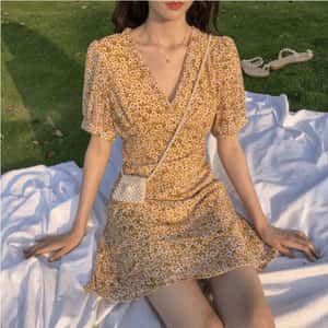 Sunshine Daisy Wrap Dress