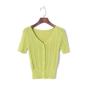 Spring Breeze Knit Button Top