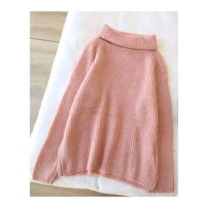 Cozy Pink Knit Turtleneck Sweater