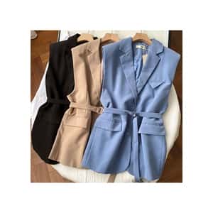 Belted Sleeveless Blazer