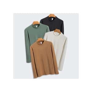 Basic Mock Neck Long Sleeve Tee