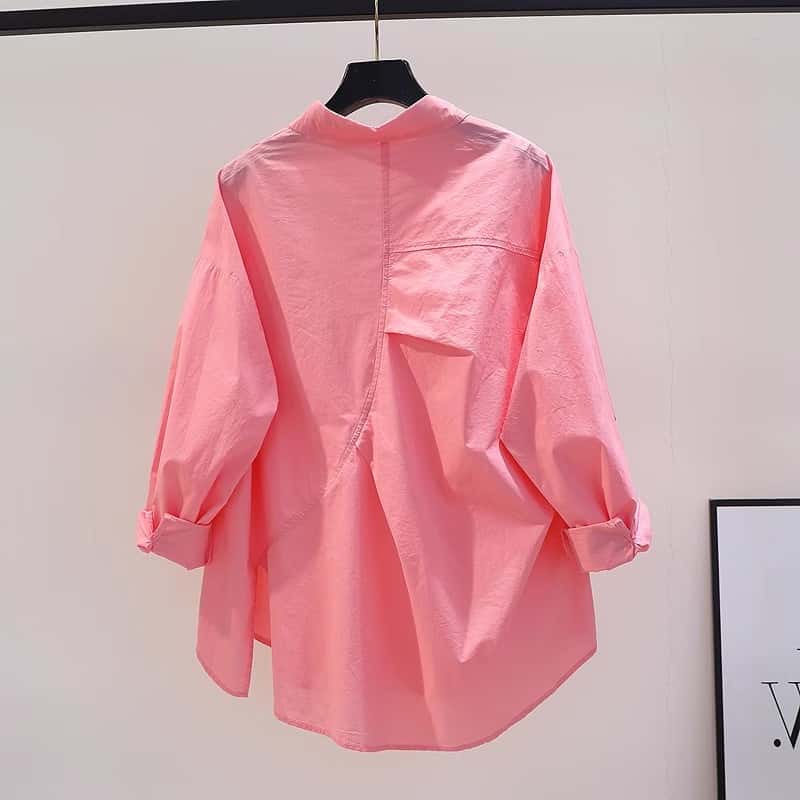 Pink Oversized Cotton Shirt