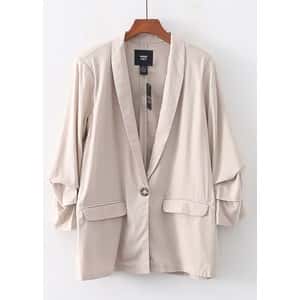 Beige Relaxed Fit Blazer