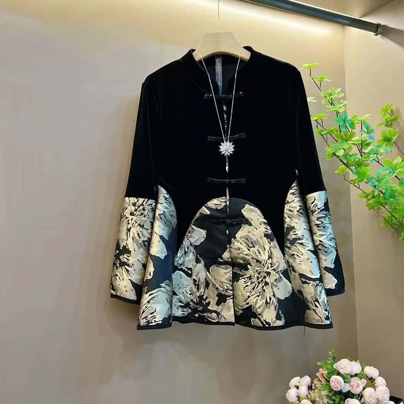 Black Floral Embroidery Jacket