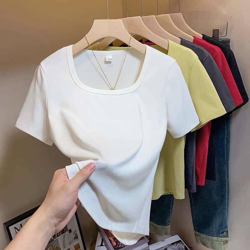 Classic Square Neck Basic Tee