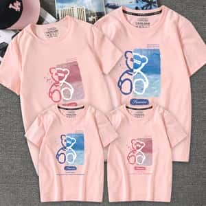 Family Matching Bear Print T-Shirts